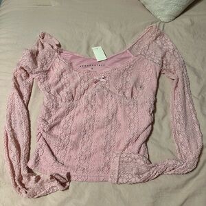 Aeropostale Women's Blush Lace Blouse